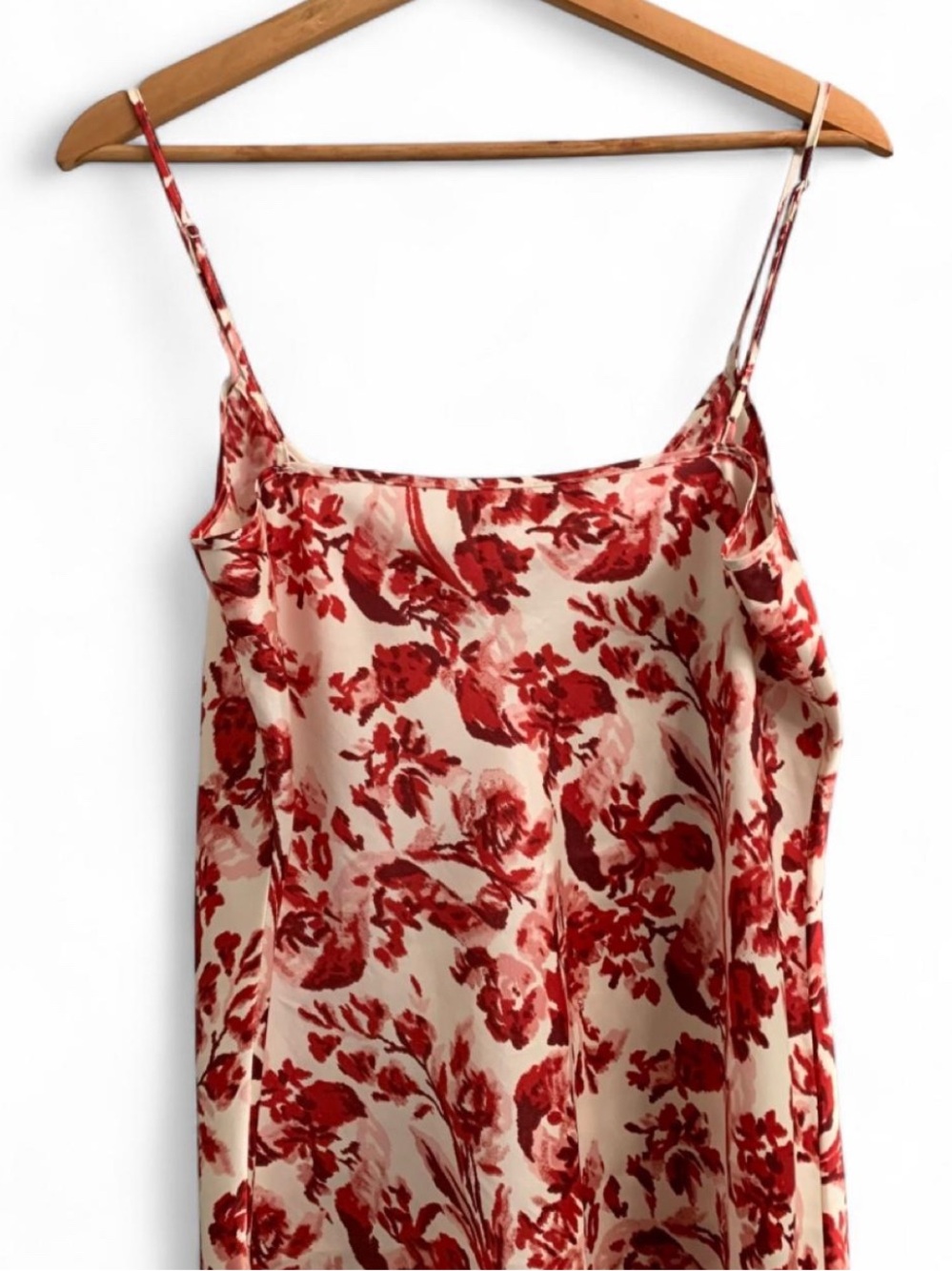 NWOT Cinq a Sept Red Floral Slip Silk Dress Size 12 #Summerdress - Picture 4 of 7